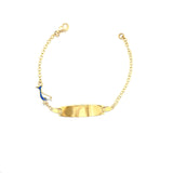 14K Gold | Armband ID-Band mit Delfin