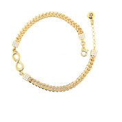 14K Gold | Armband ID-Band mit Zirkonia und Infinity