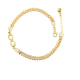 14K Gold | Armband ID-Band mit Zirkonia und Infinity