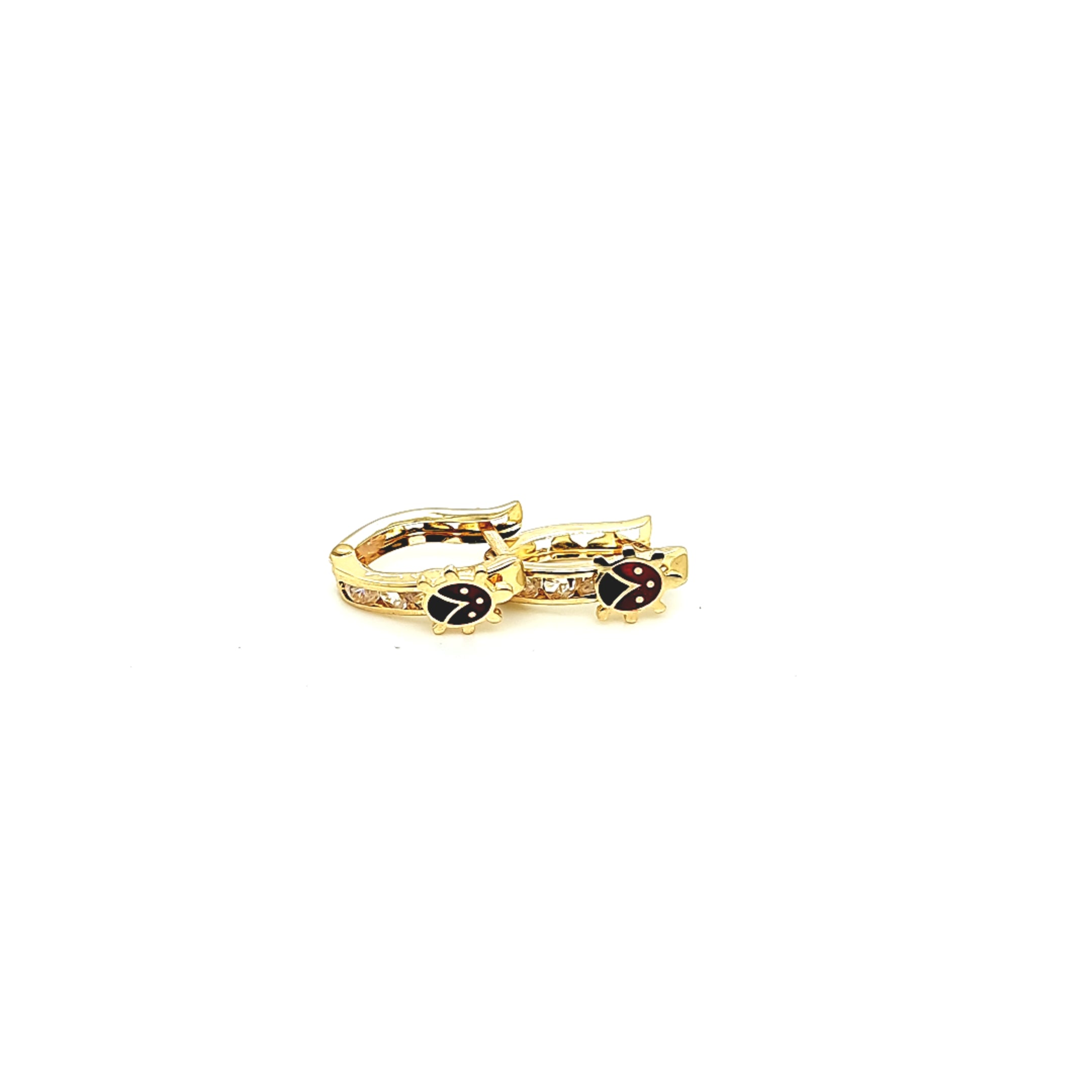 14K Gold | Ohrstecker mit Marienkäfer und Zirkonia