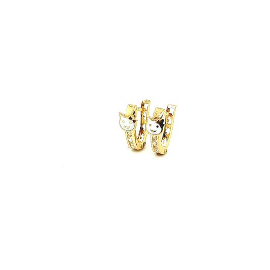 14K Gold | Ohrstecker mit Zirkonia und Kitty