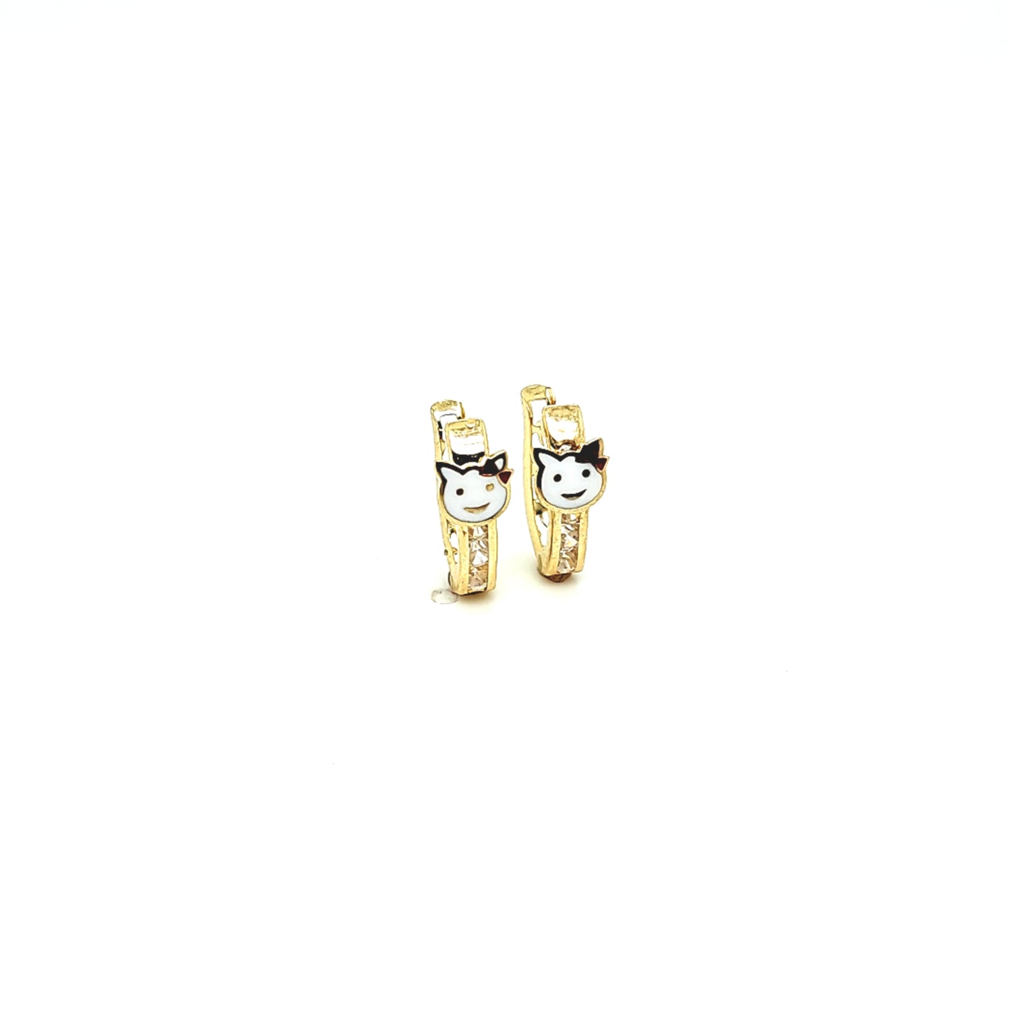 14K Gold | Ohrstecker mit Zirkonia und Kitty