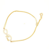 925 Silber |  Armband Infinity mit Zirkonia und Love