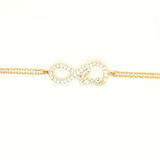 925 Silber |  Armband Infinity mit Zirkonia und Love