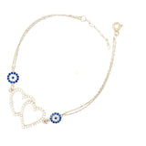 925 Silber |  Armband Herz mit Zirkonia und Nazar