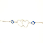 925 Silber |  Armband Herz mit Zirkonia und Nazar