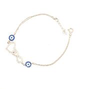925 Silber |  Armband mit Infinity und Love Nazar