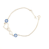 925 Silber |  Armband mit Infinity und Love Nazar
