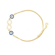 925 Silber |  Armband Infinity mit Zirkonia und Nazar