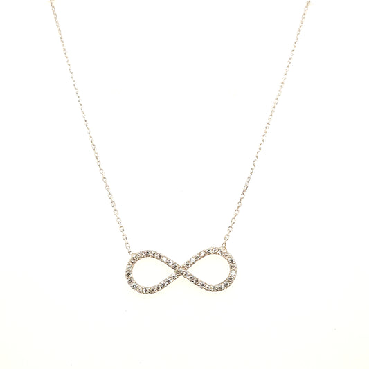 925 Silber |  Halskette Infinity mit Zirkonia Mittelgroß