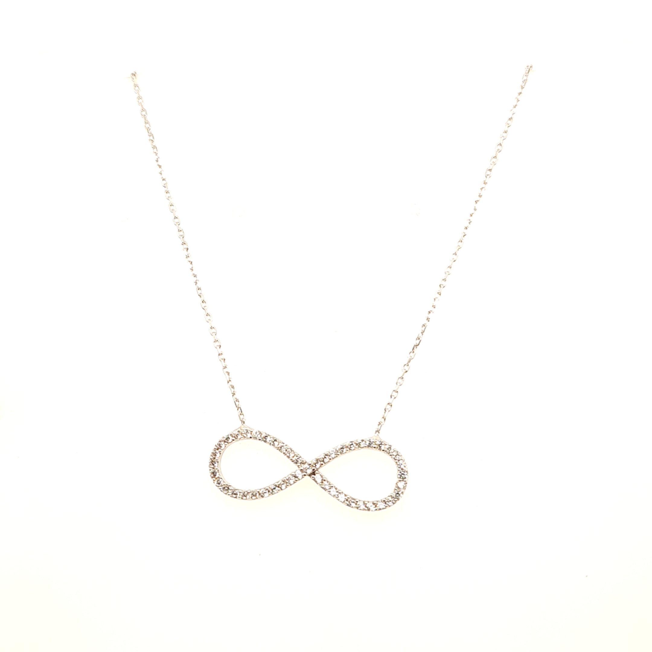 925 Silber |  Halskette Infinity mit Zirkonia Groß