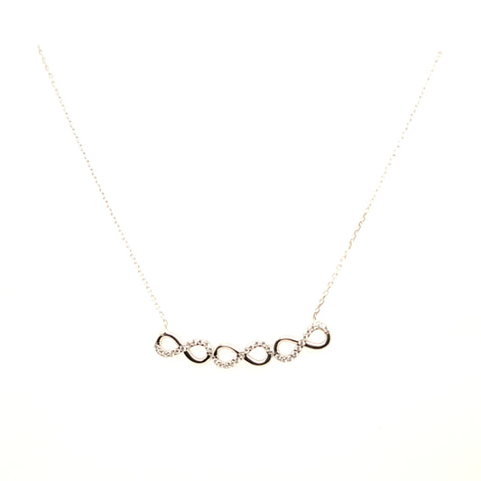 925 Silber |  Halskette Infinity mit Zirkonia
