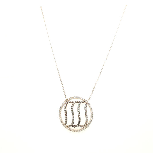 925 Silber |  Halskette Rund mit Zirkonia