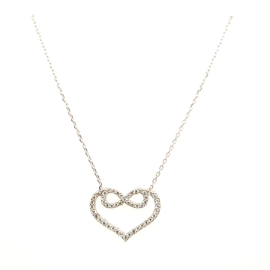 925 Silber |  Halskette Herz mit Infinity und Zirkonia