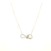 925 Silber |  Halskette Infinity mit Zirkonia und Love