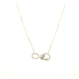 925 Silber |  Halskette Infinity mit Zirkonia und Love