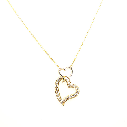 925 Silber |  Halskette Herz mit Zirkonia