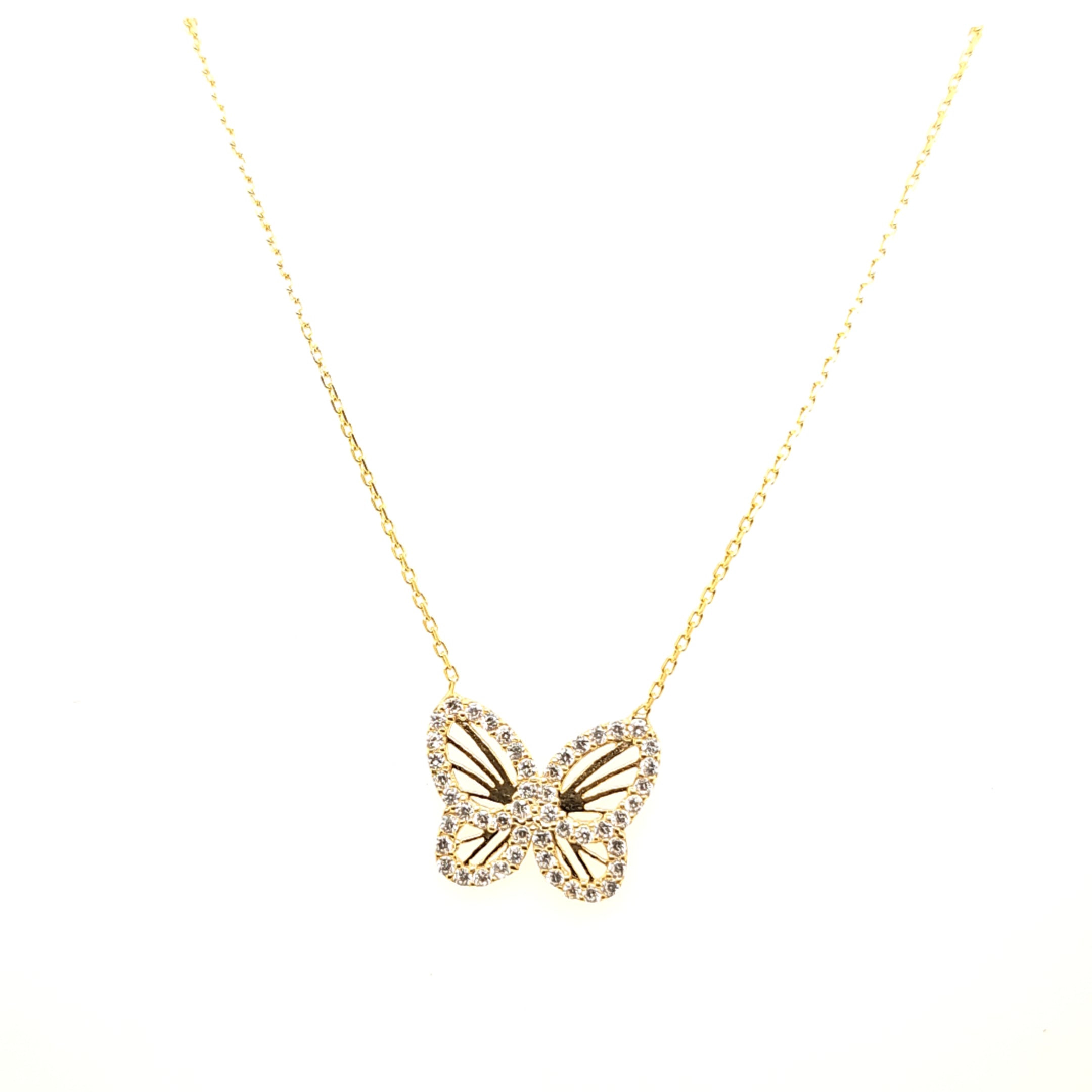 925 Silber |  Halskette Schmetterling mit Zirkonia
