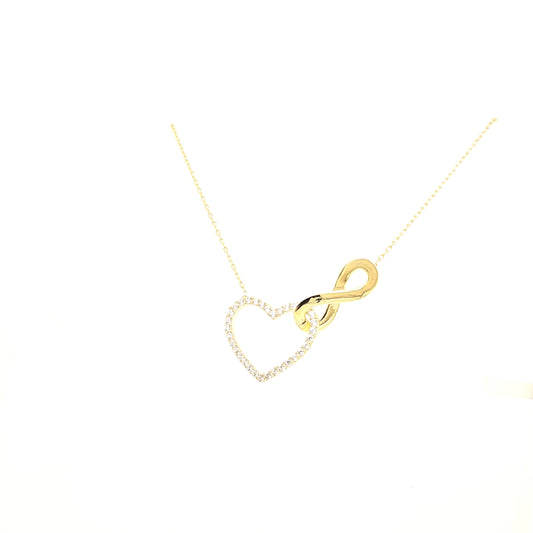 925 Silber |  Halskette Herz mit Zirkonia und Infinity