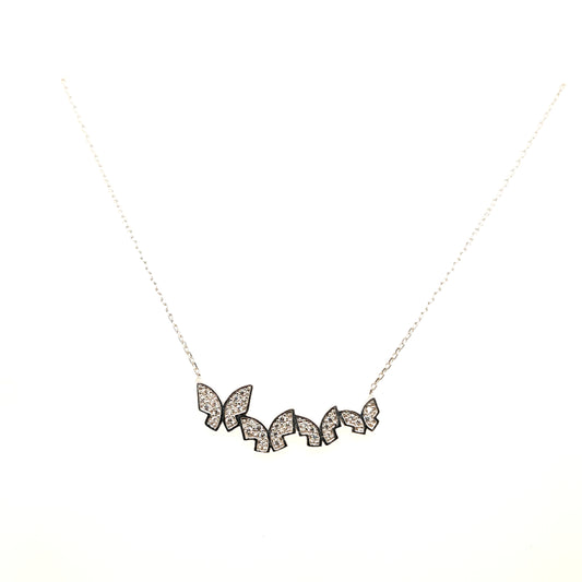925 Silber |  Halskette Schmetterling mit Zirkonia