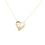 925 Silber |  Halskette Herz mit Love und Zirkonia