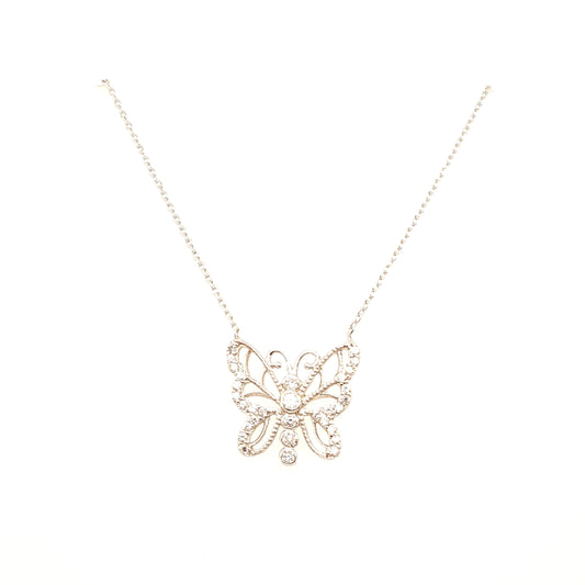 925 Silber |  Halskette Schmetterling mit Zirkonia