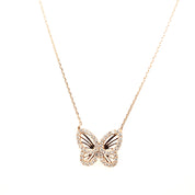 925 Silber |  Halskette Schmetterling mit Zirkonia