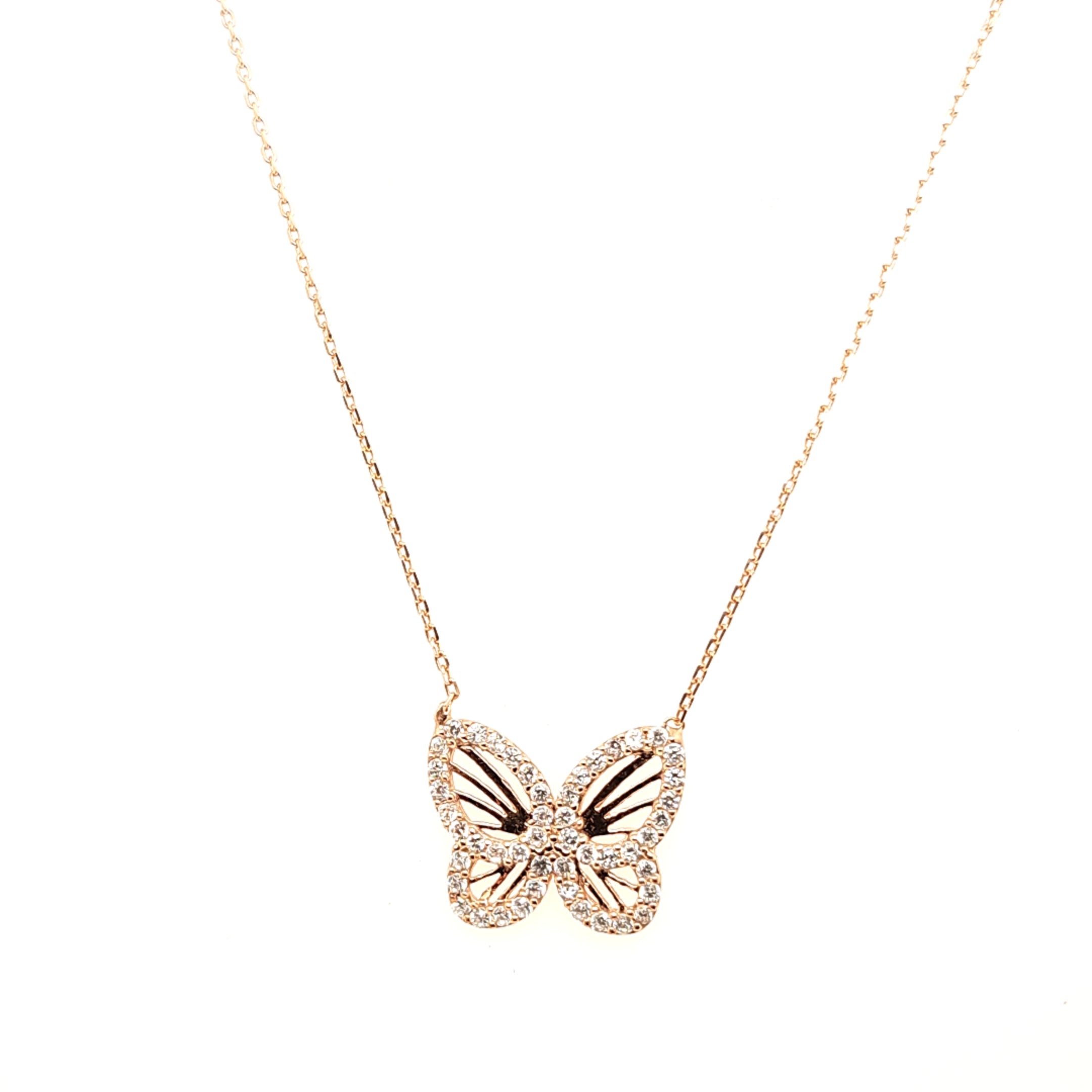 925 Silber |  Halskette Schmetterling mit Zirkonia