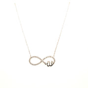 925 Silber |  Halskette Infinity mit Allah und Zirkonia