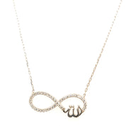 925 Silber |  Halskette Infinity mit Allah und Zirkonia