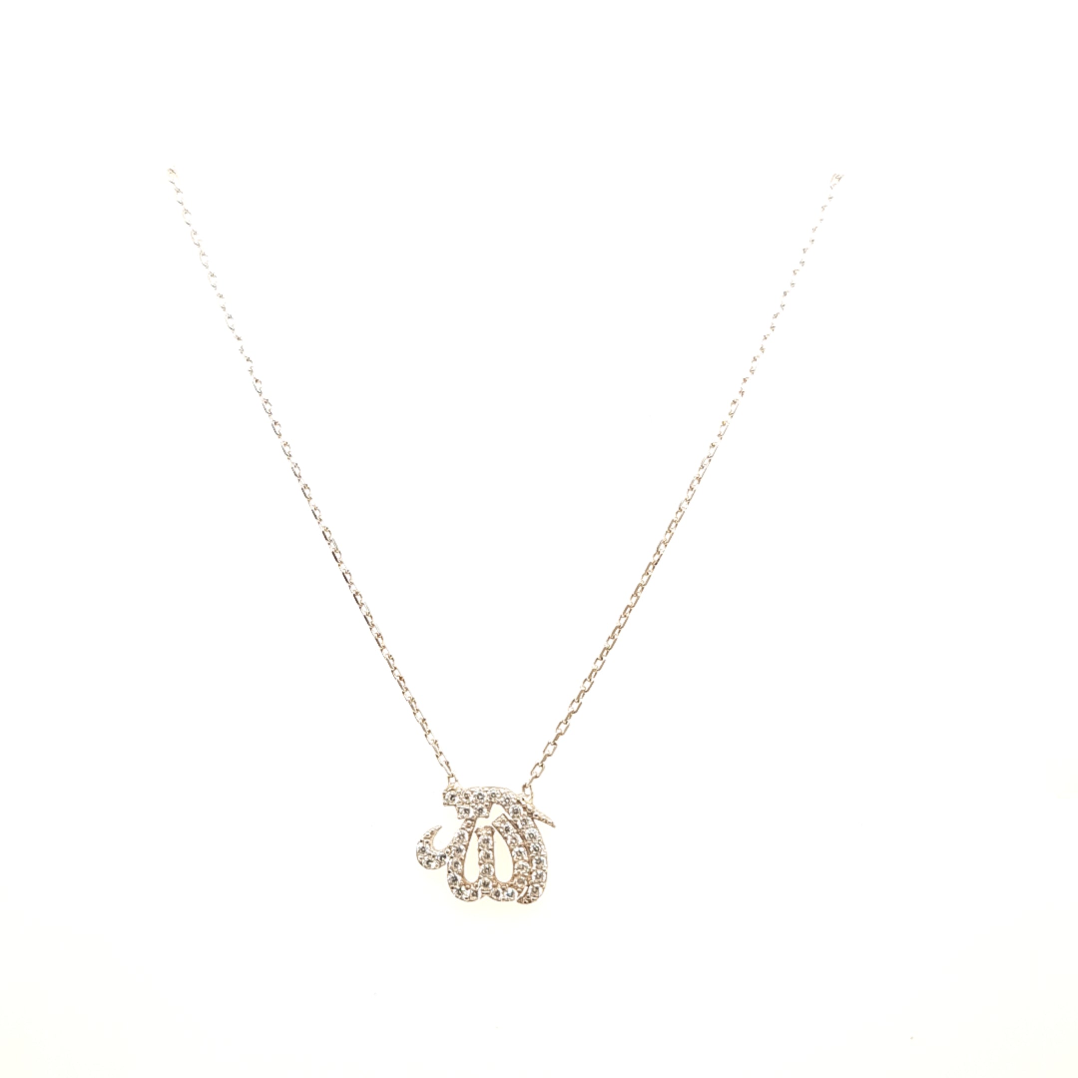 925 Silber |  Halskette Allah mit Zirkonia