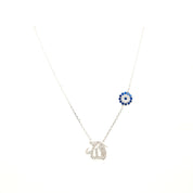 925 Silber |  Halskette Allah mit Zirkonia und Nazar