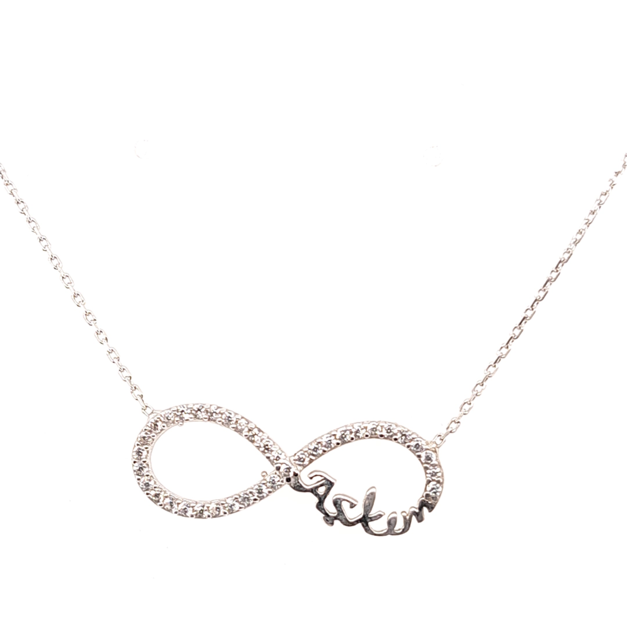925 Silber |  Halskette Infinity mit Zirkonia und Askim