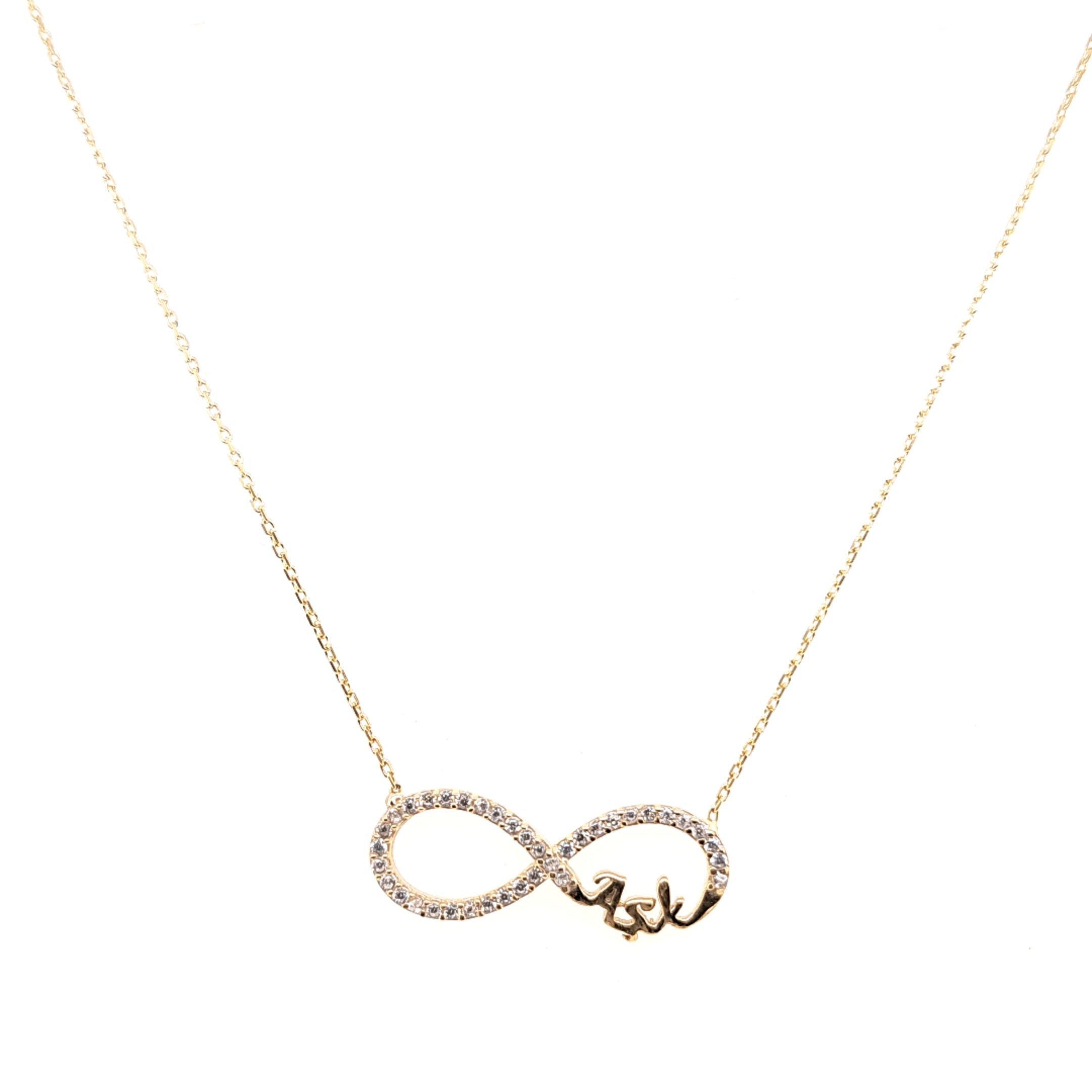 925 Silber |  Halskette Infinity mit Zirkonia und Ask