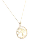 14K Gold | Halskette LebensBaum mit Zirkonia