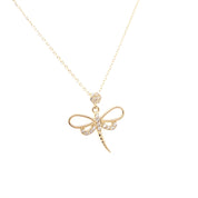 14K Gold | Halskette Schmetterling mit Zirkonia