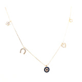 14K Gold | Halskette mit Nazar und Zirkonia