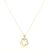 14K Gold | Halskette Blume mit Zirkonia