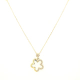 14K Gold | Halskette Blume mit Zirkonia