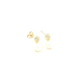 14K Gold | Ohrstecker Perle mit Zirkonia