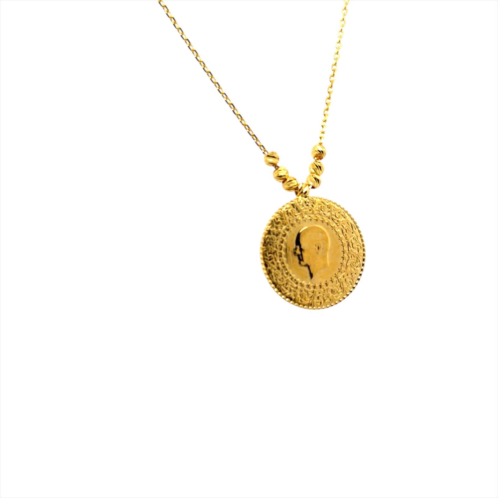 22K Gold | Halskette mit Ceyrek Cumhuriyet Münze