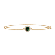 14K Gold | Armband mit grünem Zirkonia AB160