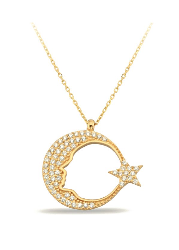 14K Gold | Halskette Atatürk im Halbmond mit Stern K1529