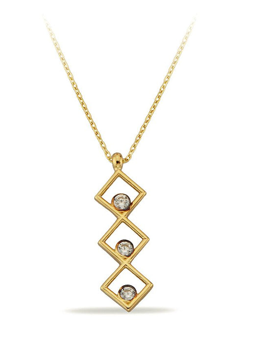 14K Gold | Halskette mit Zirkonia K1685