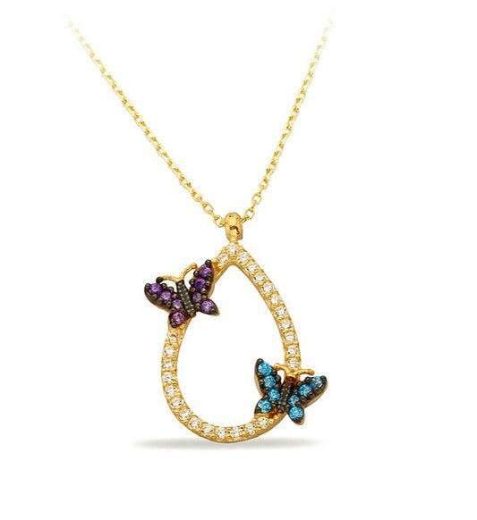 14K Gold | Halskette mit Schmetterling K1766