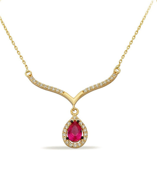 14K Gold | Halskette mit Zirkonia K1854B