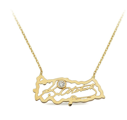 14K Gold | Halskette mit Atatürk Türkiye K1954