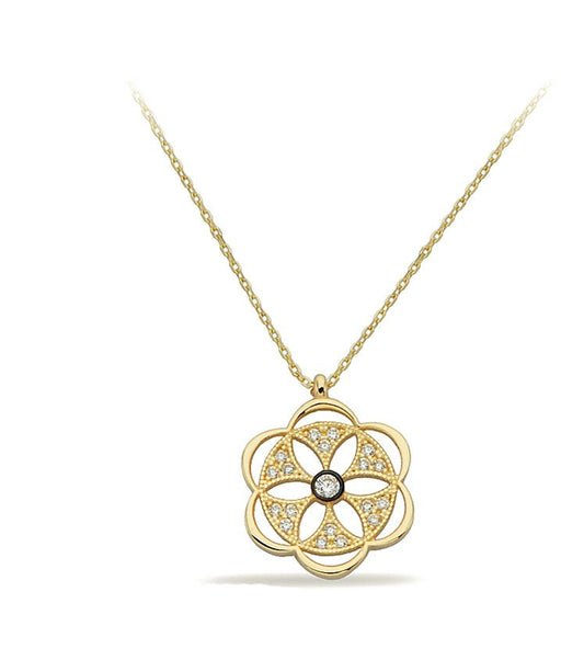 14K Gold | Halskette mit Creole K2311A
