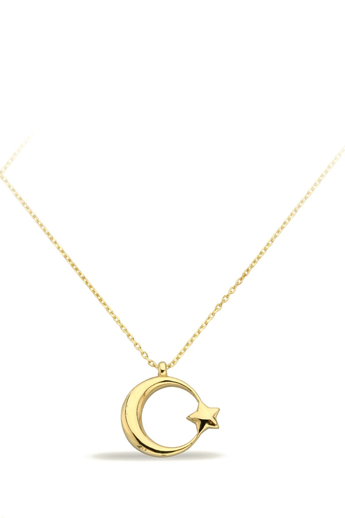 14K Gold | Halskette Ayyildiz Halbmond mit Stern K2663