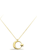 14K Gold | Halskette Ayyildiz Halbmond mit Stern K2663